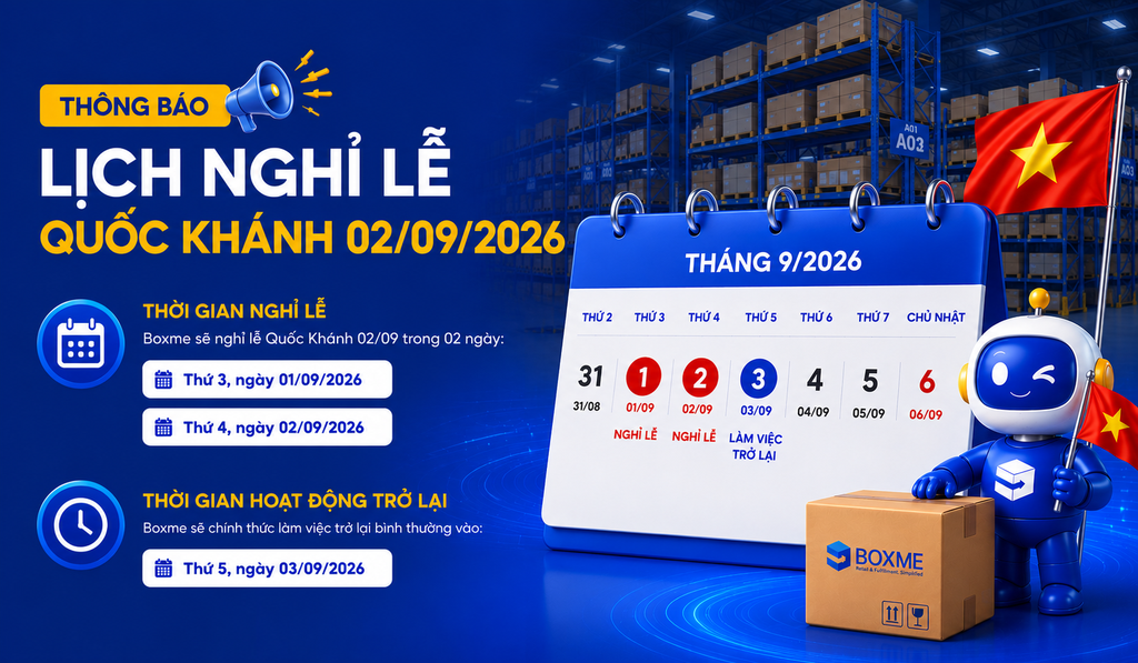 Boxme Thông Báo Lịch Nghỉ Lễ Quốc Khánh 2/9/2026